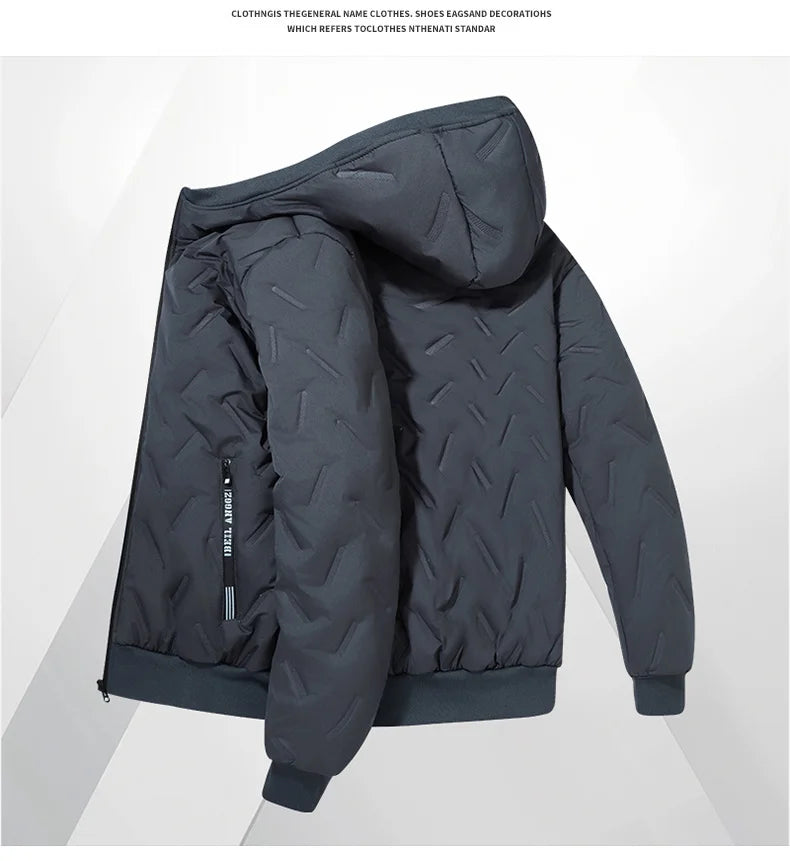 Men's Fleece Cotton Jacket Windproof Waterproof Stand Collar Coat Faionable Urban Sle Long Sve Coat Jacket