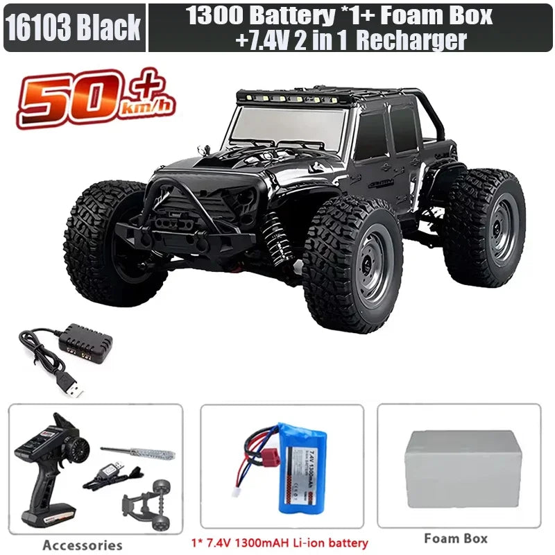 SCY or JJRC Q130 70KM/H 60KM/H 50KM/H  4WD RC Car with LED Remote Control Cars High Speed Drift Monster 4x4 Truck Rc Cars 144001