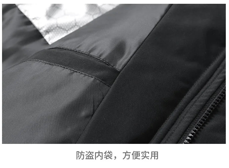 2025 Men's High-Quality Mid-Length Jacket Coat, Winter Thick and Warm Overcoat, Pure Color Youth Cotton Coat Jacket,Outdoor Coat