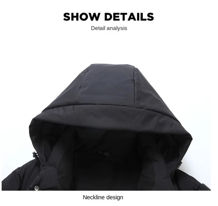 Canada Fashion Winter Jacket for Men Down Coat Parka Men's White Goose Down Jacket Collar Hooded Warm Thick Long Padding M-4XL