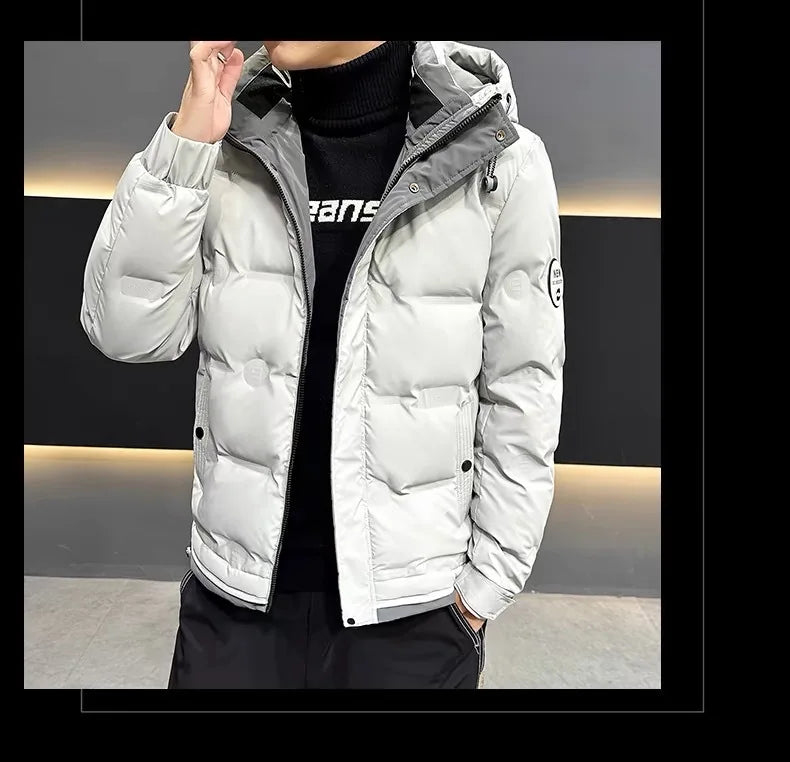 Men's Down Jacket Winter New Thickened Warm And Cold Proof Outwear Top Casual White Duck Down Hoodie Coats For Men