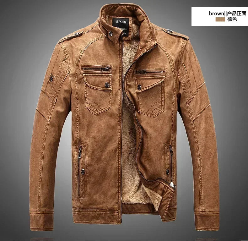 Plus Velvet Pu Leather Jacket Casual Blazer Jackets Men's Slim Fit Coats Jacket Streetwear Man Outerwear Leather Suit Vintage