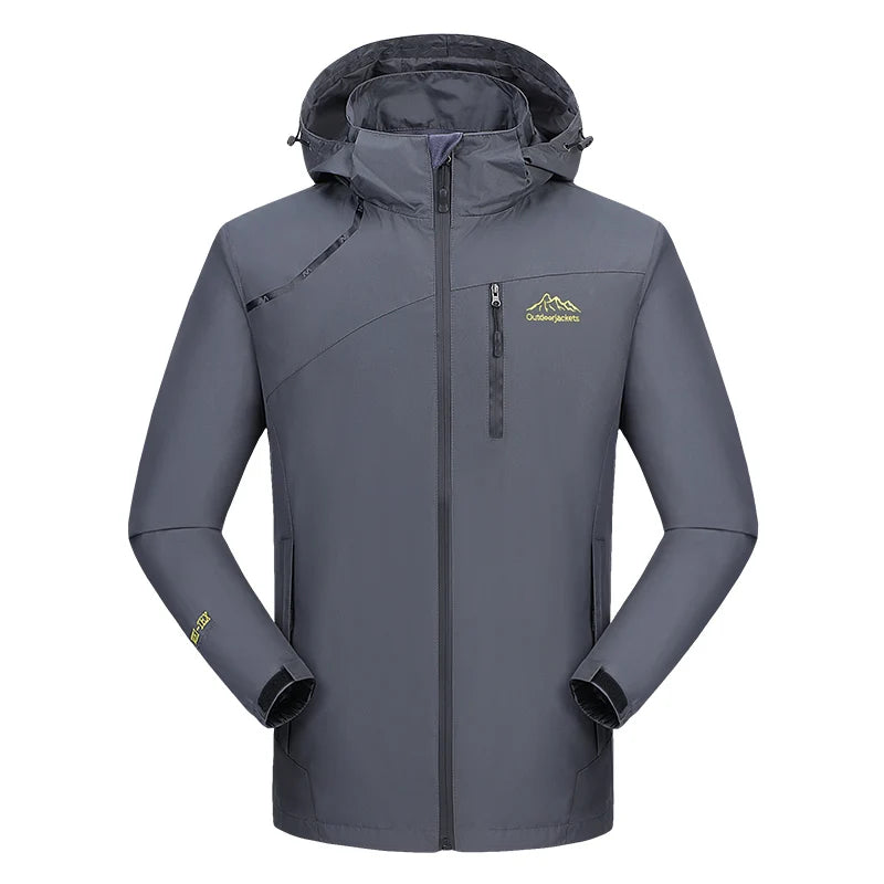 Men's Waterproof Hiking Jacket Autumn Men Large Size Windproof Windbreaker Outdoor Camping Hunting Running Fishing Sports Coats