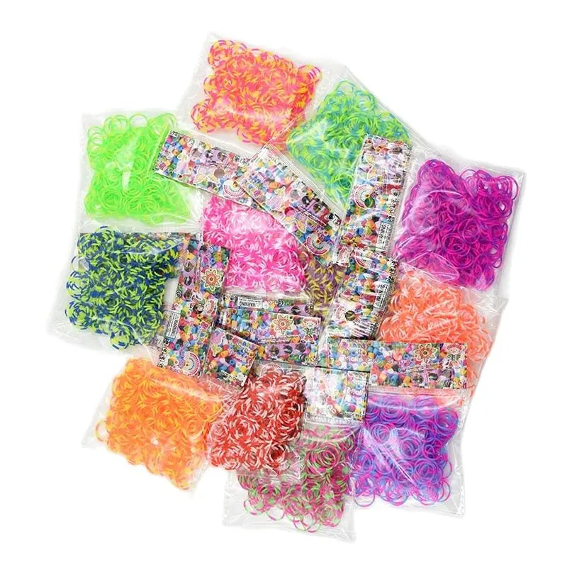 New! Hot Diy Loom Toys Rubber Bands Bracelet for Kids or Hair Rubber Loom Bands Refill Rubber Band Make Woven Bracelet DIY Gift