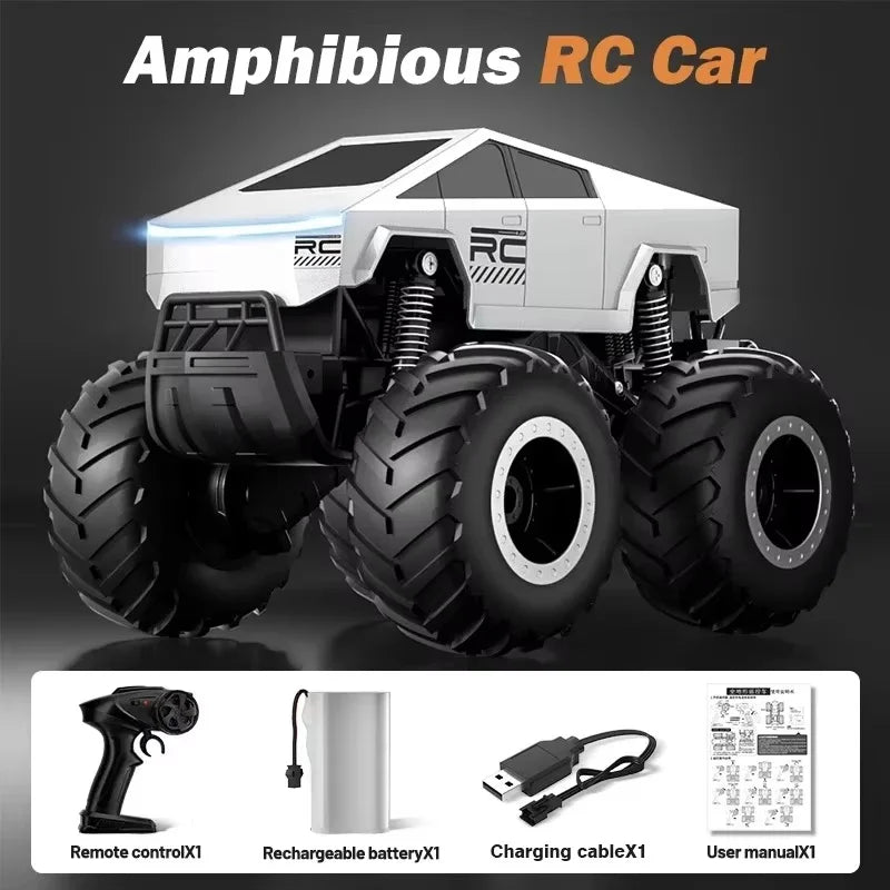 JJRC 1:18Q185 Amphibious RC Crawler 4WD Waterproof Off-Road Stunt Car 2.4GHz Kids Remote Control Toy All-Terrain Water Land Gift