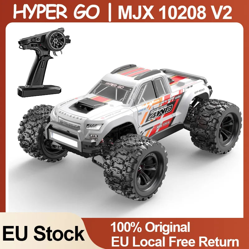 MJX 10208 Upgraded V2 Monster Super Large 4WD Brushless 1/10 High Speed RC Professional Bigfoot Off road Remote Control Vehicle