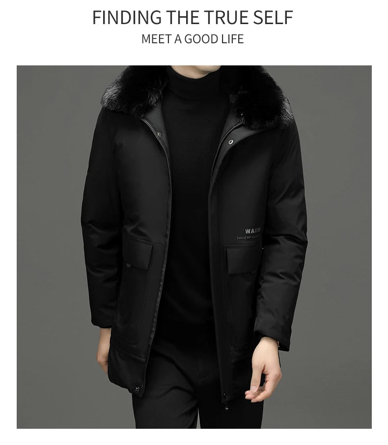 Top Grade Thick With Fur Hood Fashion Casual Designer Warm Parka Winter Coat Mens Newest Jacket Windbreaker Mens Clothes