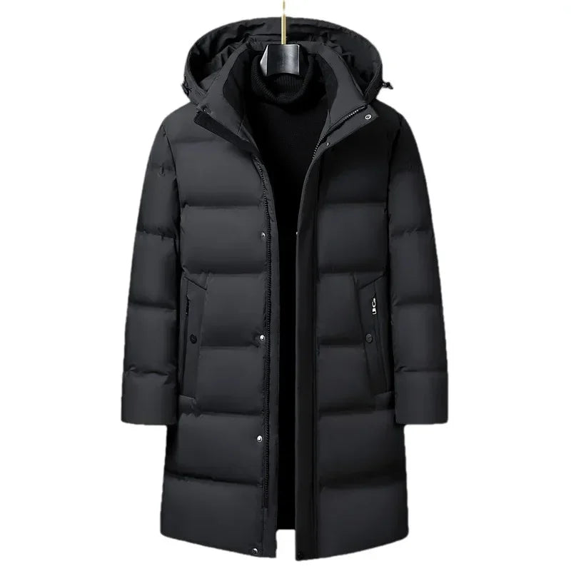 Canada Fashion Winter Jacket for Men Down Coat Parka Men's White Goose Down Jacket Collar Hooded Warm Thick Long Padding M-4XL