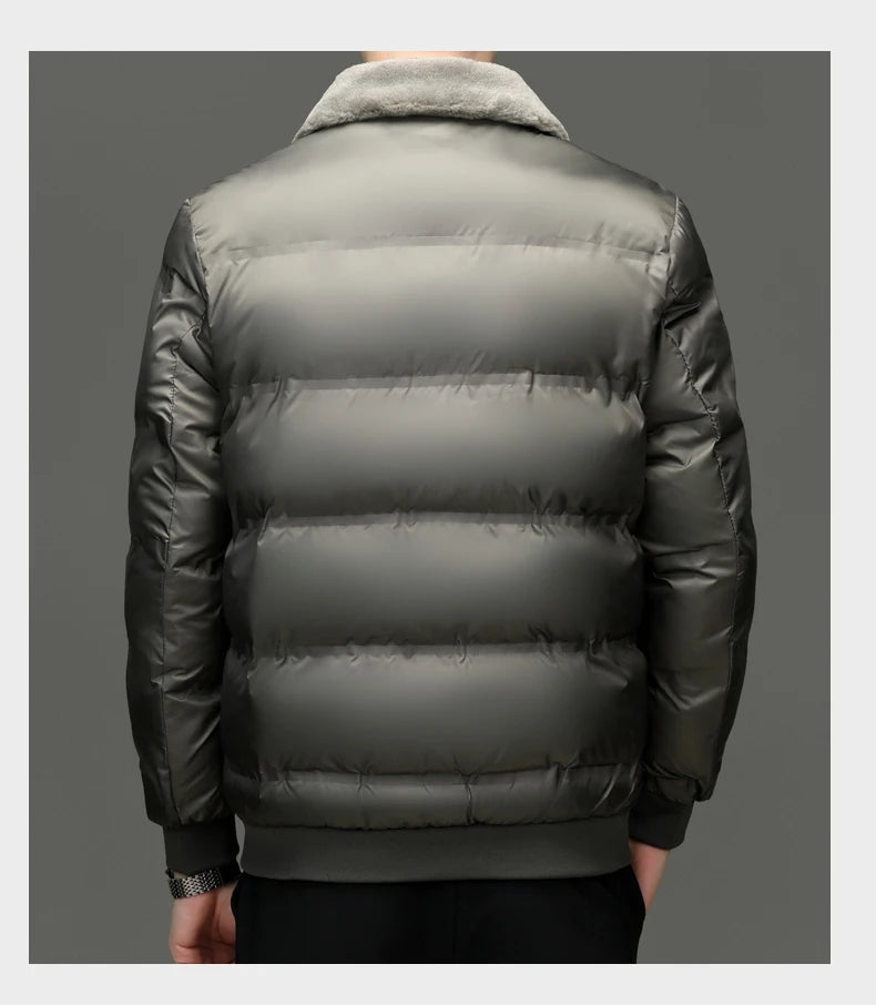 Top Grade Middle-aged Men Bubble Puffer Windbreaker Coat Parka Jacket Winter Plus Velvet Thickened Short Outerwear