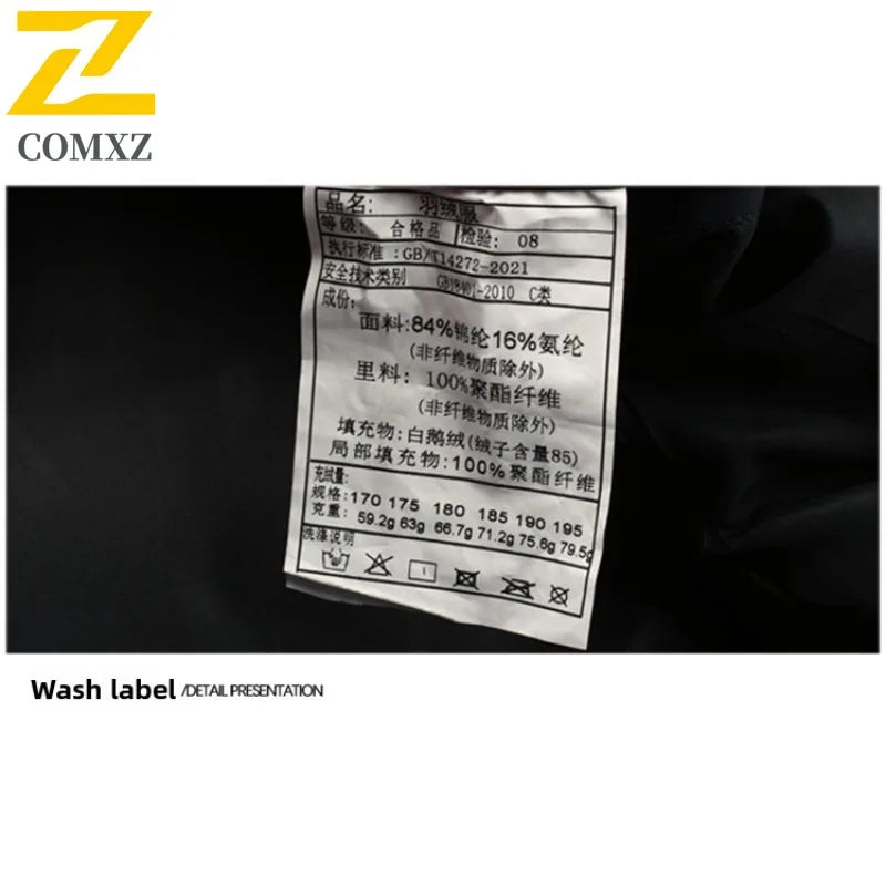 COMXZ Mens Puffer Jacket Casual Turndown Collar Commuting Office Lightweight Coat Travel Single-breasted Warm Autumn Winter Coat