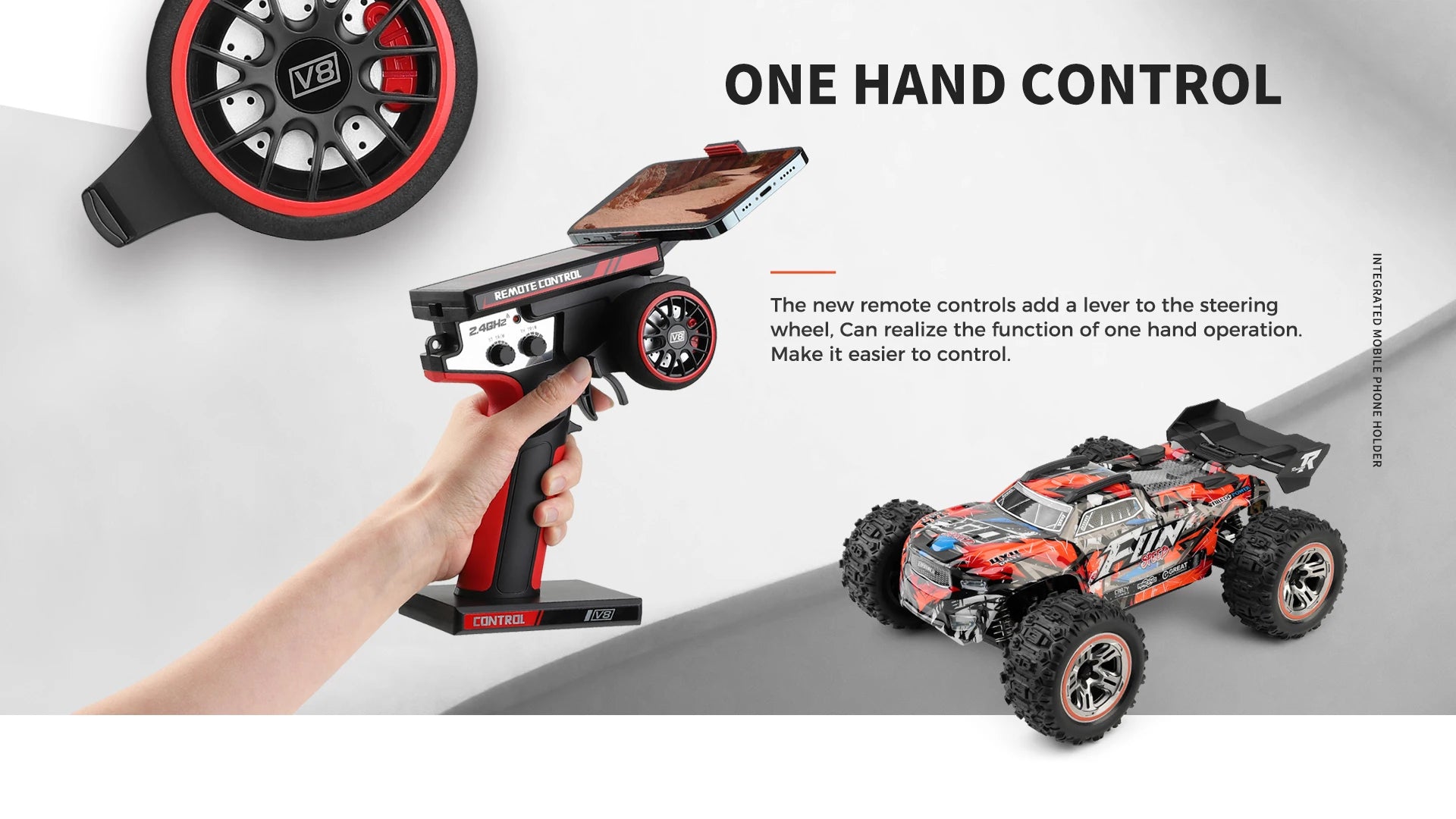 Wltoys 184008 1/18 Scale 2.4G RC Car Brushless Motor ESC 4WD Off-Road High Speed 60Km/H 3-in-1 Racing Toy for Boys