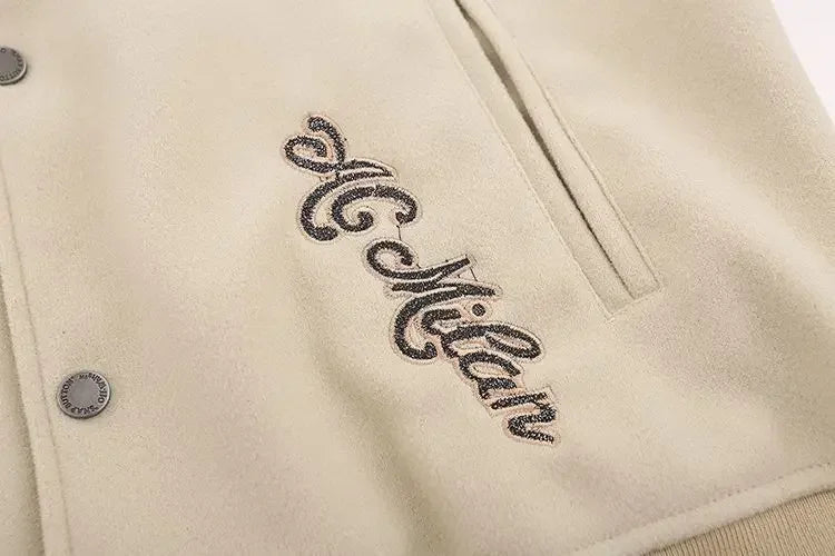 European and American Fashion Letter Embroidered Jackets Unisex Couple Contrasting Color Y2K Hip Hop Loose Leather Jackets Men