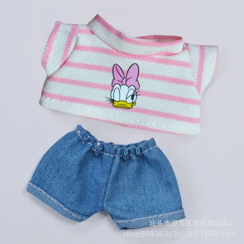 labubu clothes Summer Striped T-shirt Refreshing Set, Top and Shorts Change set, Daily outfits ,labubu accessories(No dolls)
