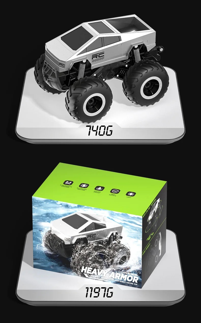 JJRC 1:18Q185 Amphibious RC Crawler 4WD Waterproof Off-Road Stunt Car 2.4GHz Kids Remote Control Toy All-Terrain Water Land Gift