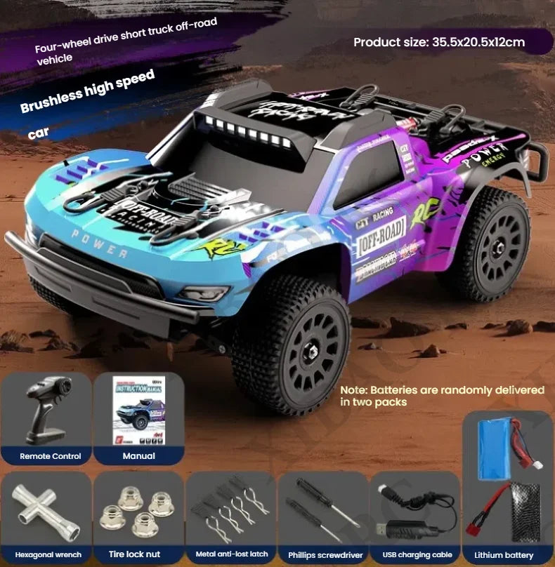 Rc Car Off Road 4x4 High Speed 70KM/H Remote Control Car with LED Headlight Brushless 4WD 1/16 Monster Truck Toys for Boys Gift