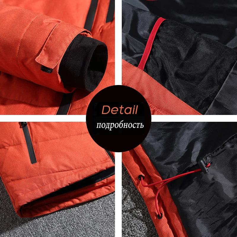 Winter Thickened Men's Down Jacket Men Warm Windproof Parkas Travel Detachable Hat Casual Lightweight Skiing Puffer Jacket Male