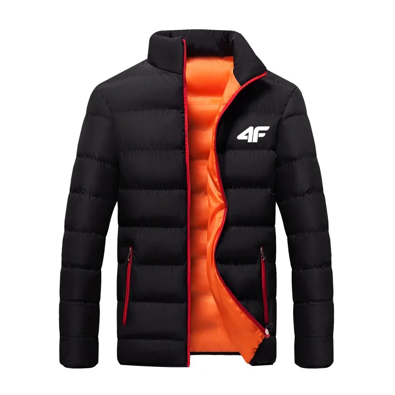 2024 Men's Casual Jacket Men's Waterproof Windbreaker Jacket Winter Warm Autumn Zip-Up Men's Coat Solid Color Large Size