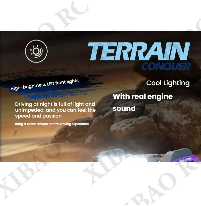 Rc Car Off Road 4x4 High Speed 70KM/H Remote Control Car with LED Headlight Brushless 4WD 1/16 Monster Truck Toys for Boys Gift