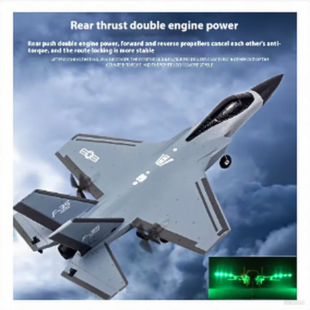 F35 Remote Control Foam Glider | Colorful LED Lights | 2-Channel RC Plane | Fixed Wing Model | Best Kids Toy