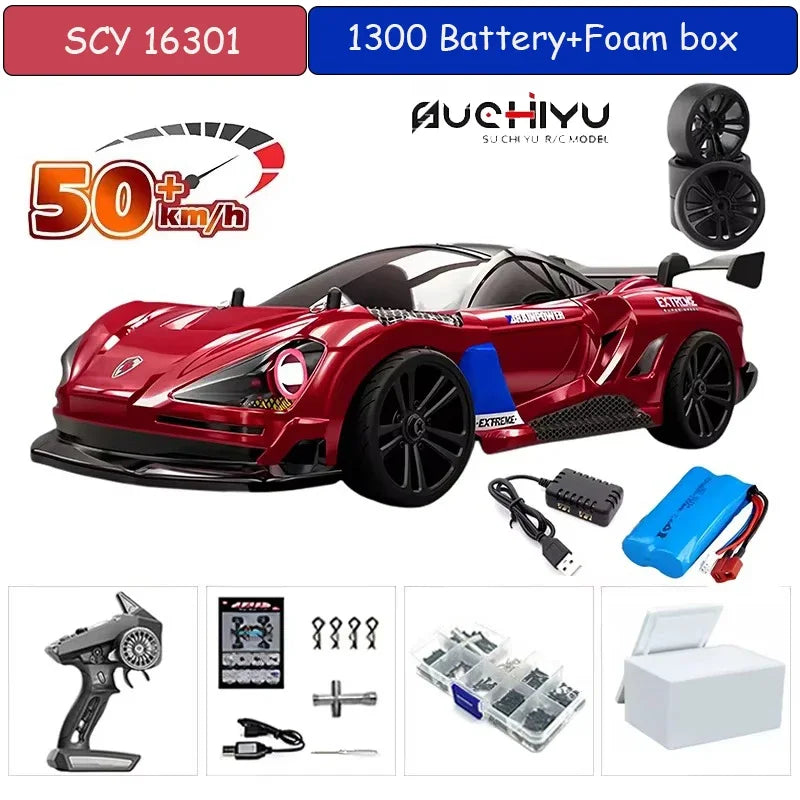 1:16 75KM/H or 50KM/H 4WD RC Car with LED Remote Control Cars High Speed Drift Monster Truck for Kids Vs Wltoys 144001 Toys