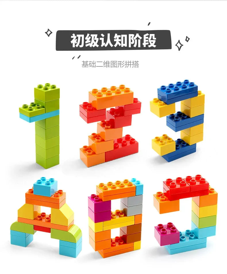 500g/bag DIY Big Size Creative Building Blocks Set Colorful Classic Basic Compatible With Duplo Kid Educational Toy For Children