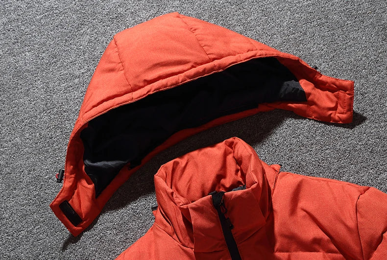 Winter Thickened Men's Down Jacket Men Warm Windproof Parkas Travel Detachable Hat Casual Lightweight Skiing Puffer Jacket Male