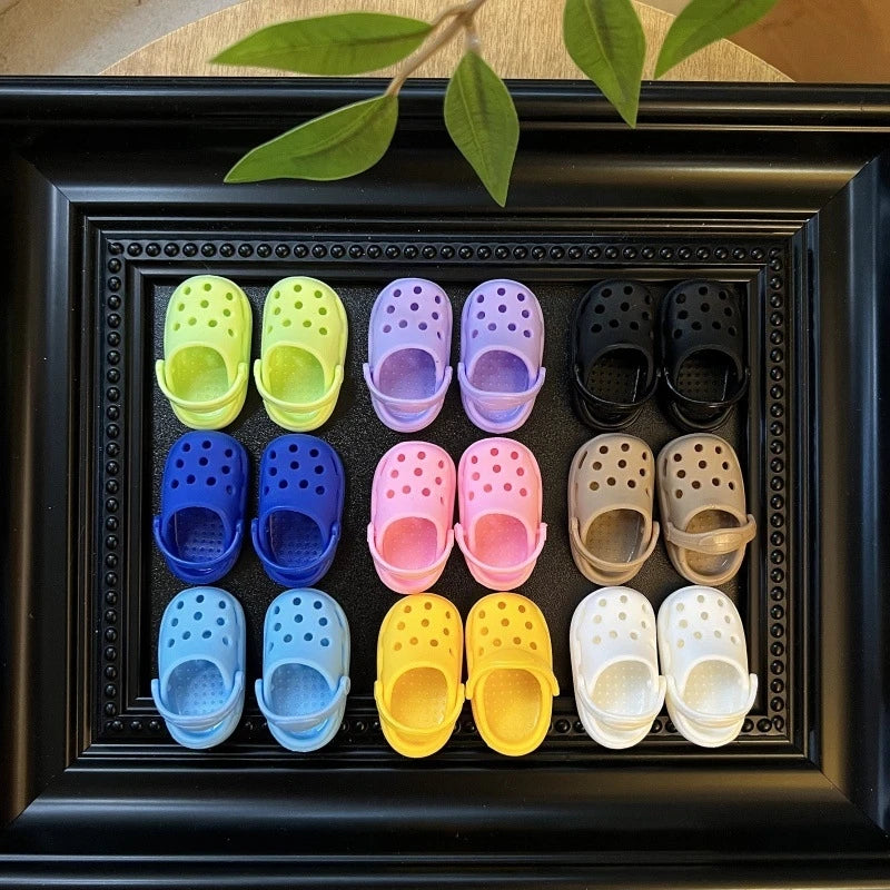 17cm Laubub Doll Fashion Hole Shoes Cute Mini Beach Slippers for Labubu V1 V2 V3 Dolls Change Accessories Toys Birthday Gift