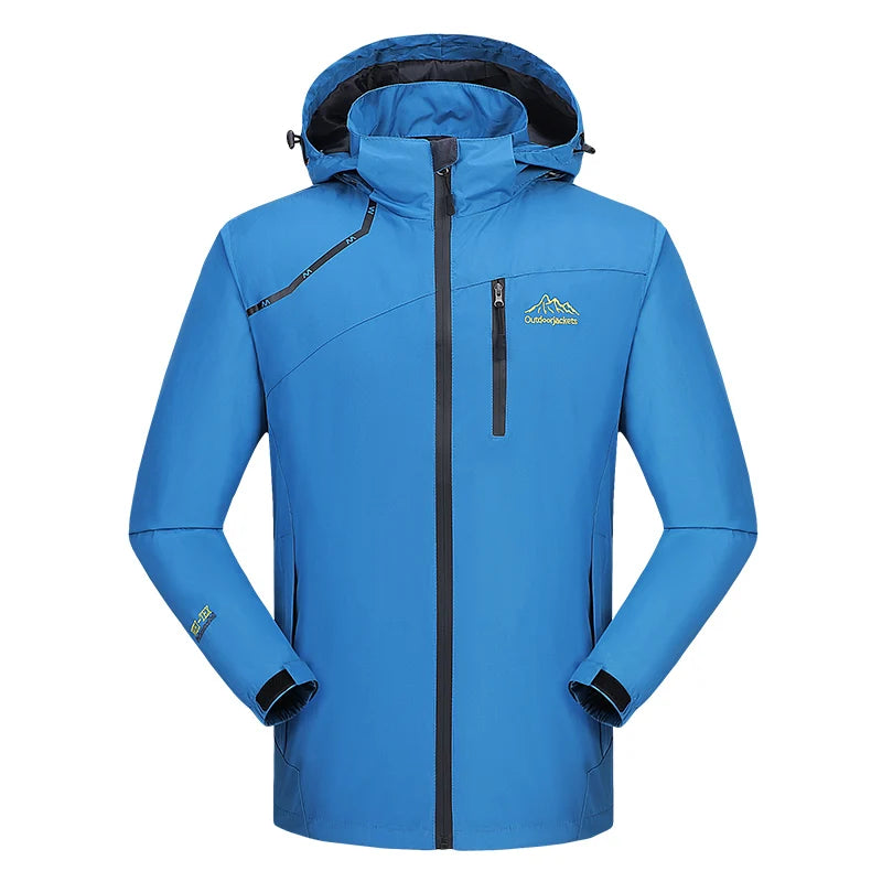 Men's Waterproof Hiking Jacket Autumn Men Large Size Windproof Windbreaker Outdoor Camping Hunting Running Fishing Sports Coats