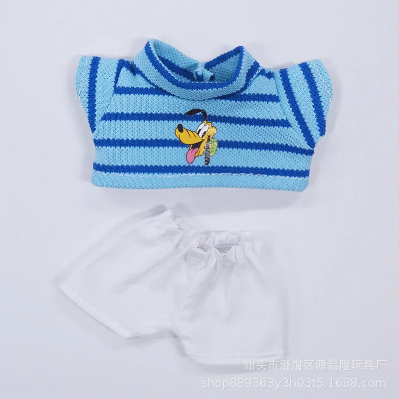 labubu clothes Summer Striped T-shirt Refreshing Set, Top and Shorts Change set, Daily outfits ,labubu accessories(No dolls)