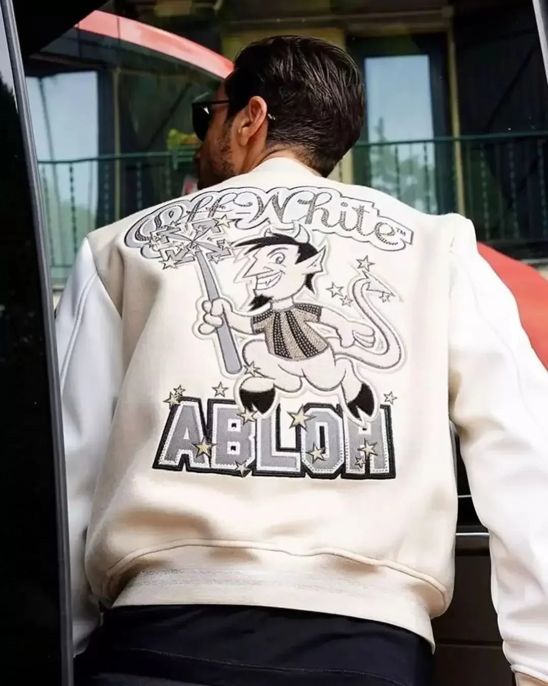 European and American Fashion Letter Embroidered Jackets Unisex Couple Contrasting Color Y2K Hip Hop Loose Leather Jackets Men