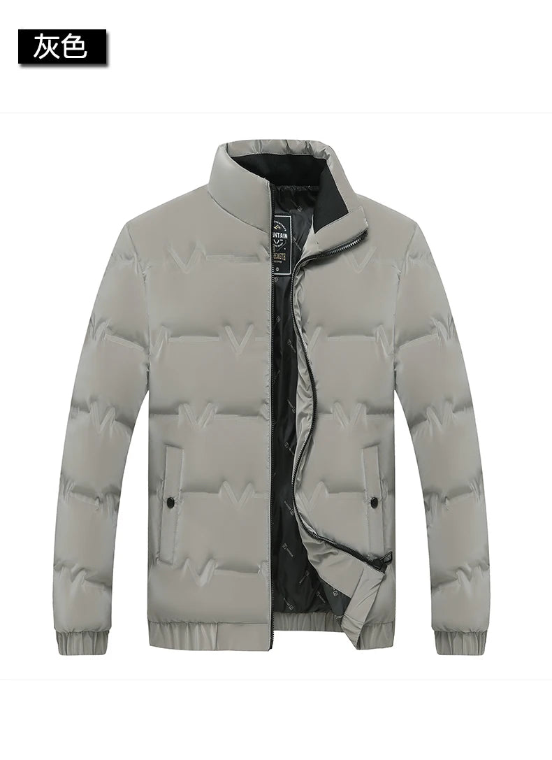 Top Grade Men's 2025 New Bubble Puffer Parka Jacket Windbreaker Coats Short Stand Collar Thickened Quilted Outerwear