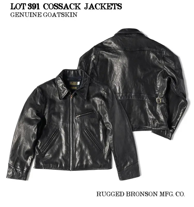 Rugged Bronson Goat Sheepskin Leather Jacket Genuine Leather Jacket 1930s Vintage Short Leather Coat
