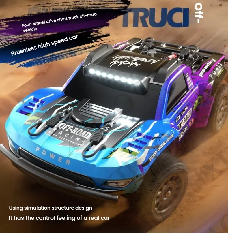 Rc Car Off Road 4x4 High Speed 70KM/H Remote Control Car with LED Headlight Brushless 4WD 1/16 Monster Truck Toys for Boys Gift