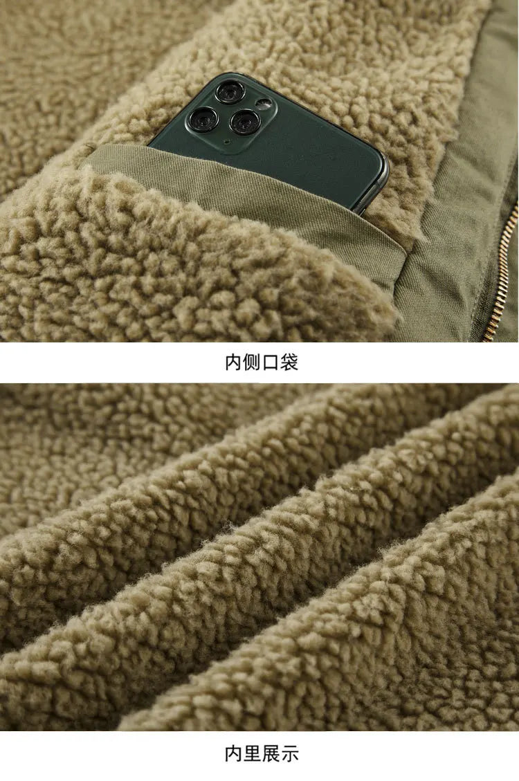 2025 New High-quality fall/winter outerwear men's outdoor casual windproof hooded pullover loose fleece work jacket male