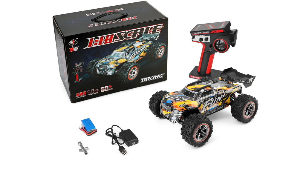 Wltoys 184008 1/18 Scale 2.4G RC Car Brushless Motor ESC 4WD Off-Road High Speed 60Km/H 3-in-1 Racing Toy for Boys