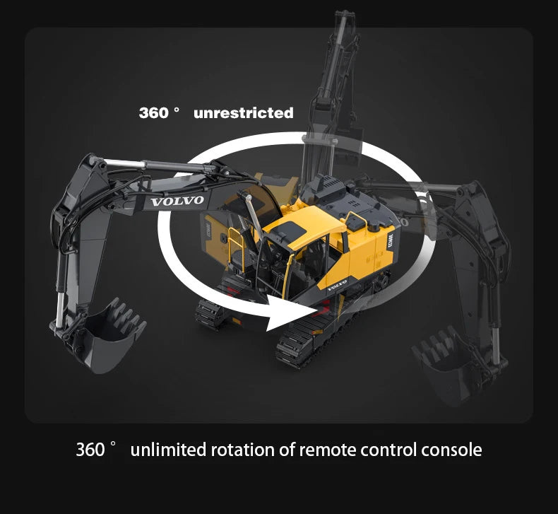 Double E E598 Large Rc Excavator 1/16 3in1 Alloy Truck E590 Remote Control Engineering Vehicle Toy Model For Boys Kids Gift