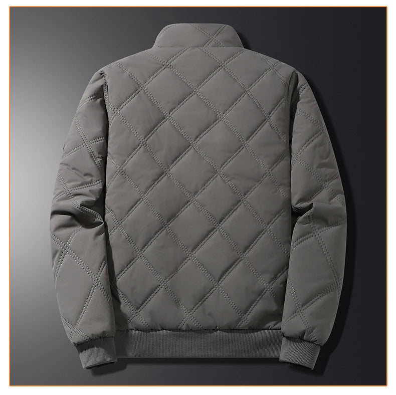 Fleece Jacket for Men 2025 Thick Stand Collar Solid Winter Jacket Men Windproof Warm Business Casual Men Coats High Quality