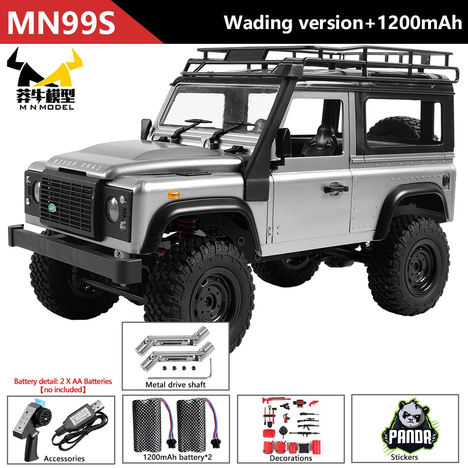 MN MODEL 1/12 4x4 Diving RC Panda Tour Vehicle Defender Off-Road Car Rock Crawler Wading Climbing Truck Collection Toy for Adult