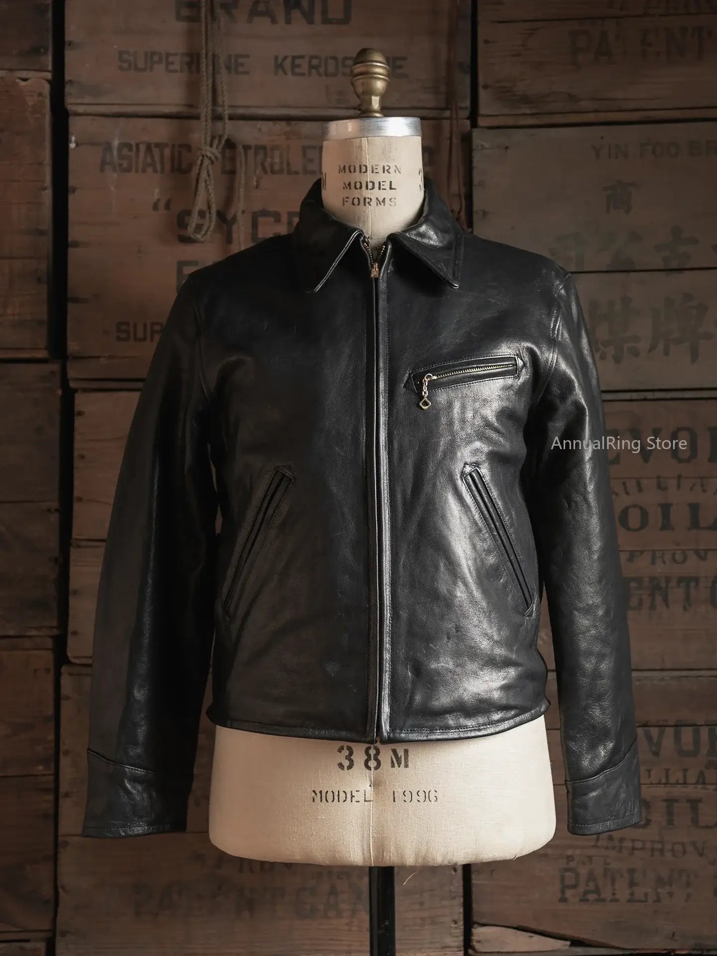 Rugged Bronson Goat Sheepskin Leather Jacket Genuine Leather Jacket 1930s Vintage Short Leather Coat
