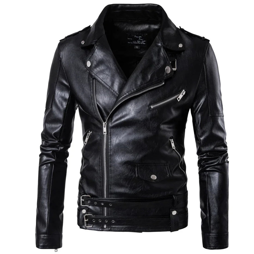 Men Outdoor Sport Leather Jacket Motorcycle Cool Coat Jacket Men Lapel Leather Jackets Mens Fashion Clothing Real Leather Coat