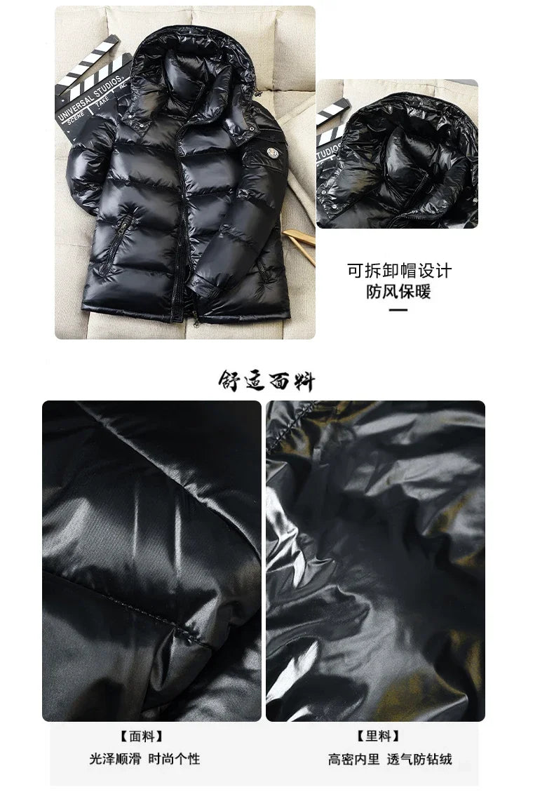 2024 New Men's Short Down Jacket Korean Style Trendy Winter Coat Fashionable Stylish Warm Puffer Jacket