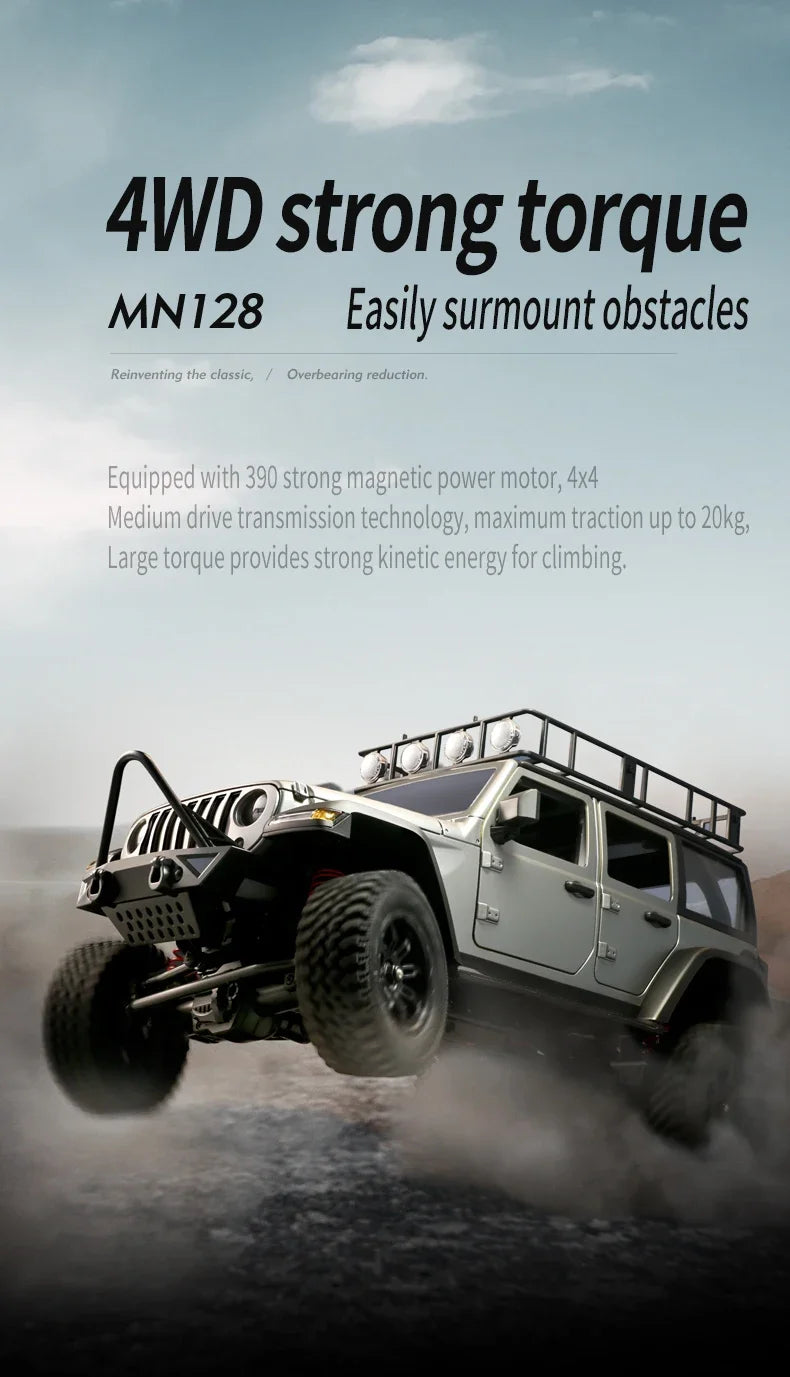 MN MODEL 1:12 Panda RC 4X4 Diving Wading Off-road Car Rock Crawler All Terrain Vehicle Buggy SUV Climbing Truck Toy for Adult