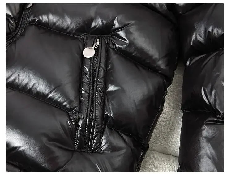 New Winter Men Black Shiny Puffer Jackets Hooded Casual Duck Down Coats High Quality Male Outdoor Windproof Warm Jackets Size 4X