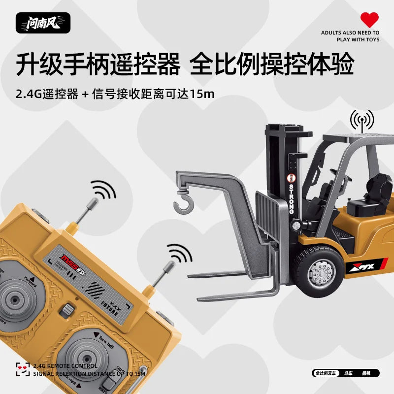 New 1:64 Alloy Remote Control Mine Truck Full Proportional Control Simulated Headlights Realistic Details Desktop Toy Boys Gift