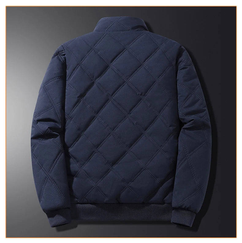 Fleece Jacket for Men 2025 Thick Stand Collar Solid Winter Jacket Men Windproof Warm Business Casual Men Coats High Quality