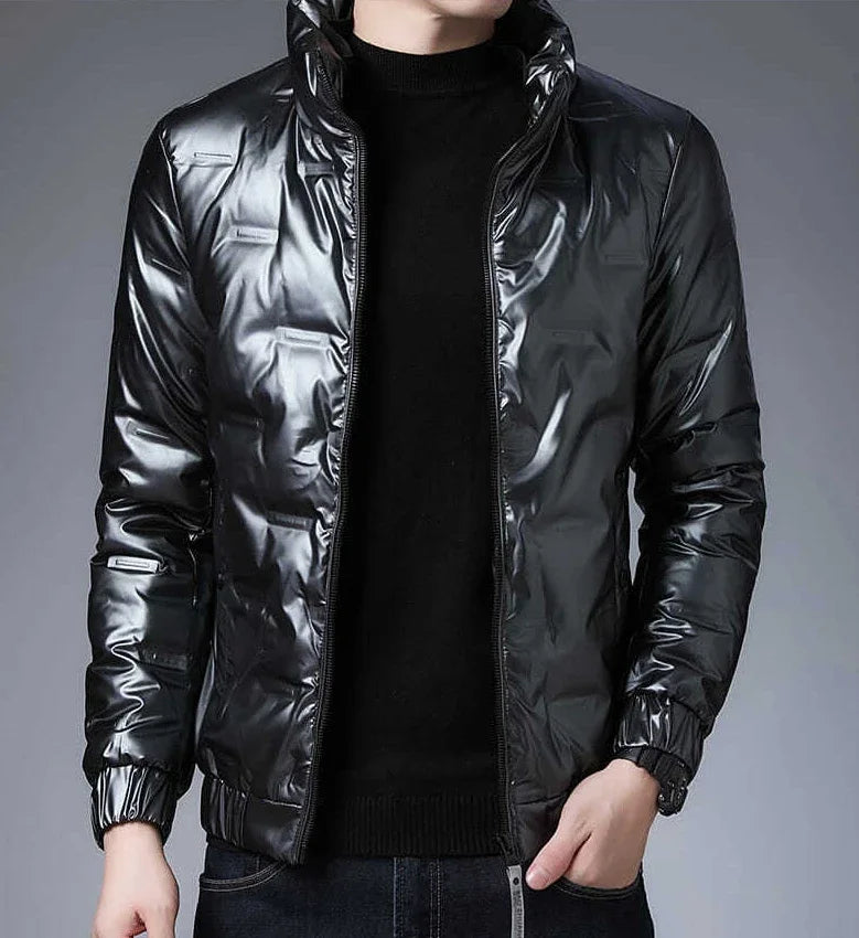 Man Padded Coat Glossy Parkas Lightweight Puffer Down Jackets For Men Short Padding Winter Korean Style Warm Clothes Models Hot