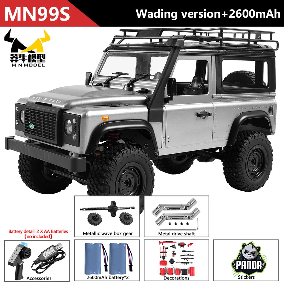 MN MODEL 1/12 4x4 Diving RC Panda Tour Vehicle Defender Off-Road Car Rock Crawler Wading Climbing Truck Collection Toy for Adult
