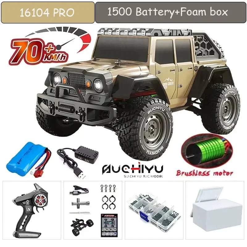 1:16 75KM/H or 50KM/H 4WD RC Car with LED Remote Control Cars High Speed Drift Monster Truck for Kids Vs Wltoys 144001 Toys