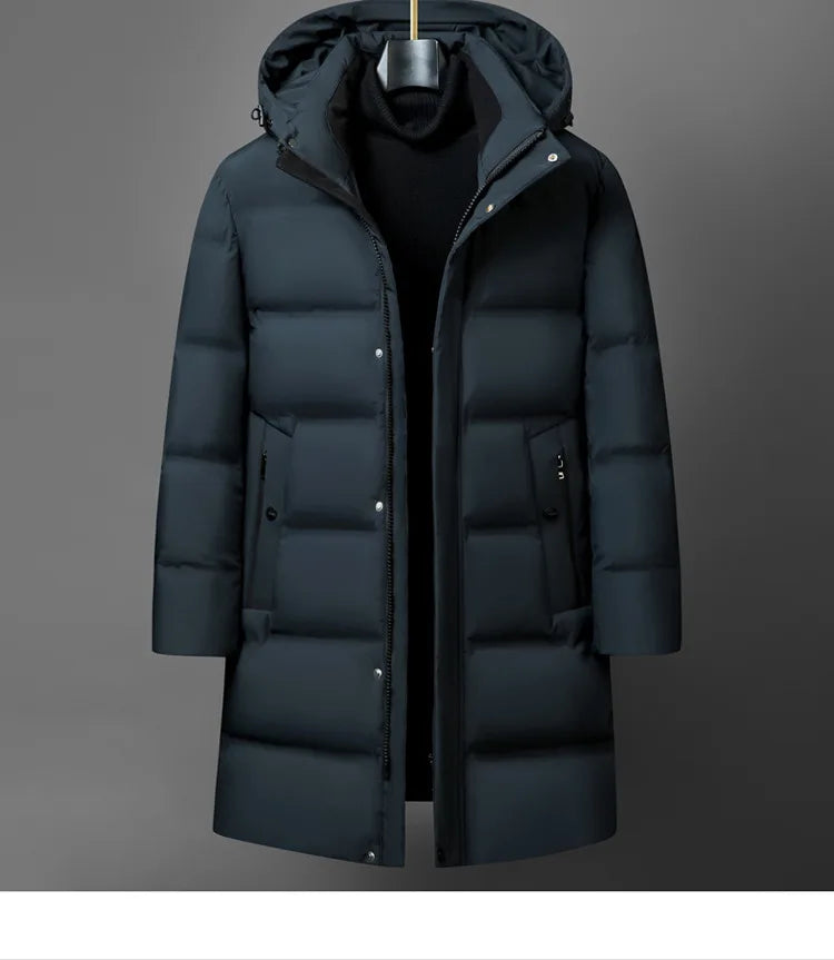 Canada Fashion Winter Jacket for Men Down Coat Parka Men's White Goose Down Jacket Collar Hooded Warm Thick Long Padding M-4XL