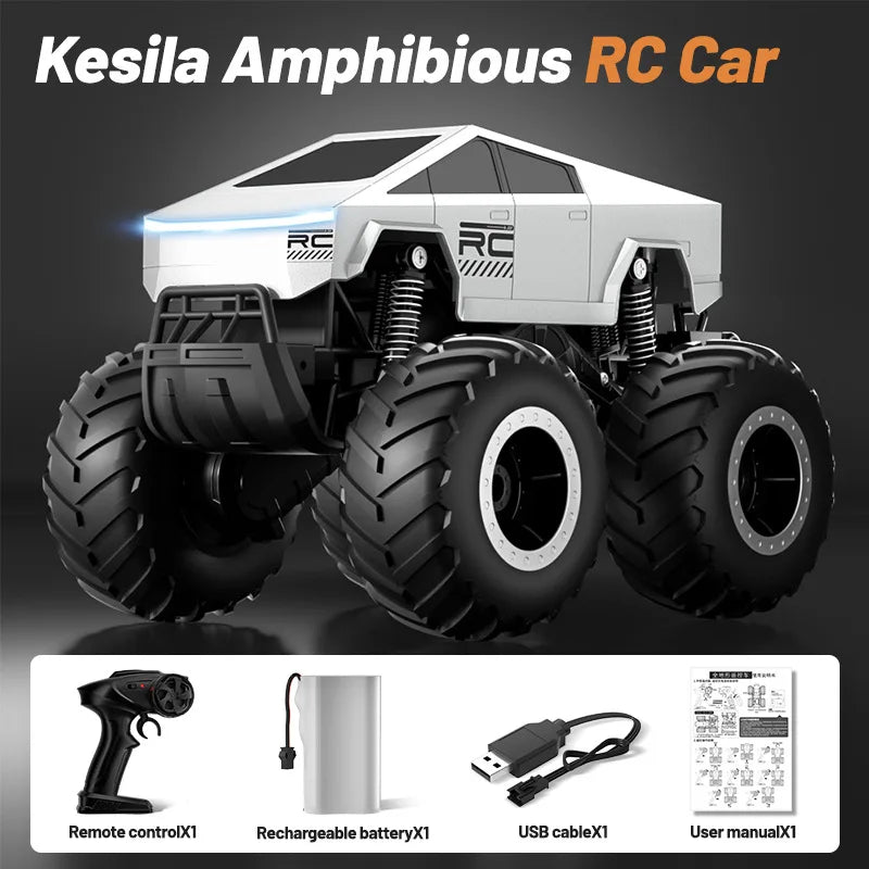 JJRC 1:18Q185 Amphibious RC Crawler 4WD Waterproof Off-Road Stunt Car 2.4GHz Kids Remote Control Toy All-Terrain Water Land Gift